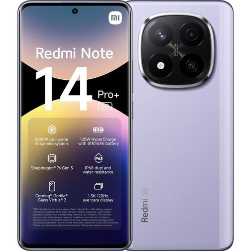 XIAOMI REDMI NOTE 14 PRO PLUS 8+256GB DS 5G NFC LAVENDER PURPLE OEM